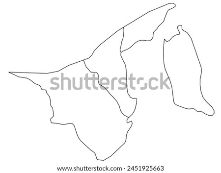 Outline of the map of Brunei