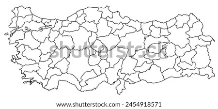 Outline of the map of Turkey with regions