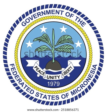 The emblem is the seal of the Federated States of Micronesia