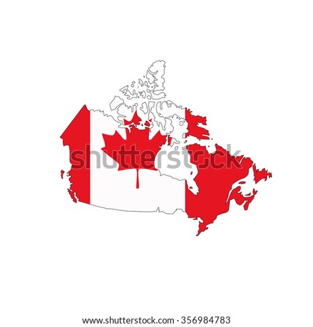 Flag and map of Canada