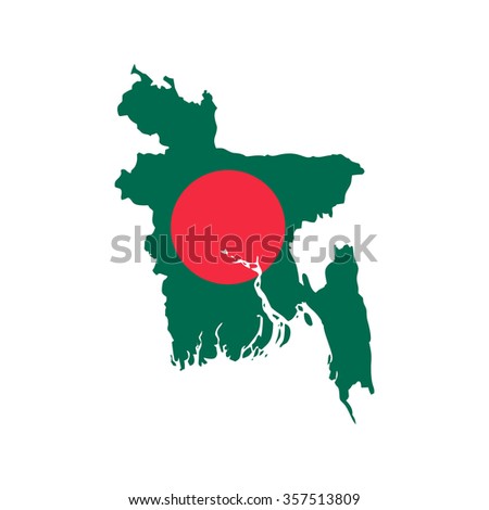 Flag and map of Bangladesh