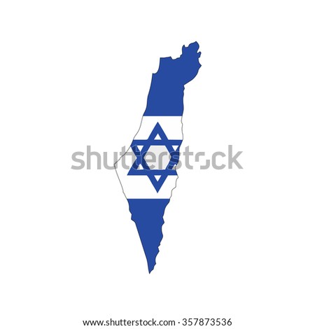 Map and flag of Israel