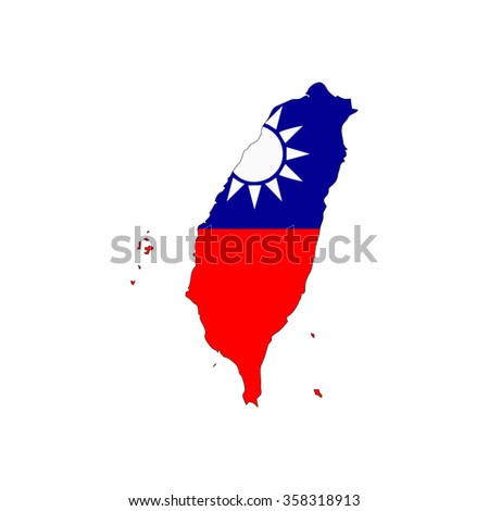 Map and flag of Taiwan