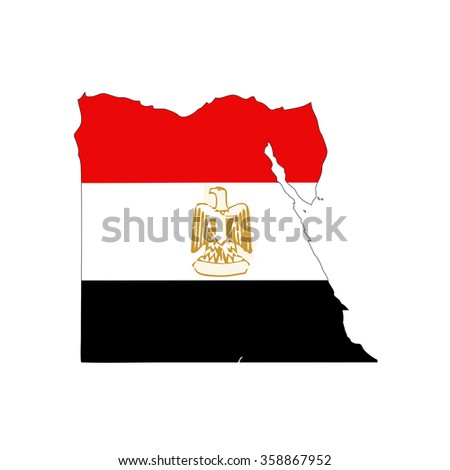 Map and flag of Egypt