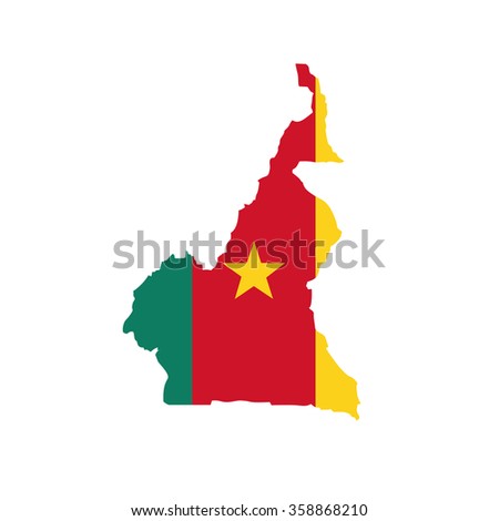 Map and flag of Cameroon