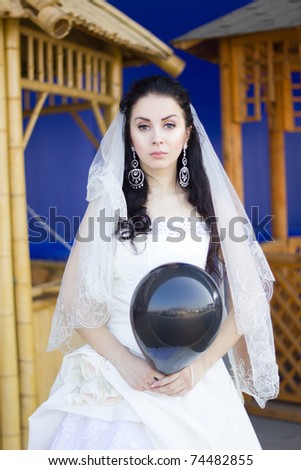 Bright image of a sad bride