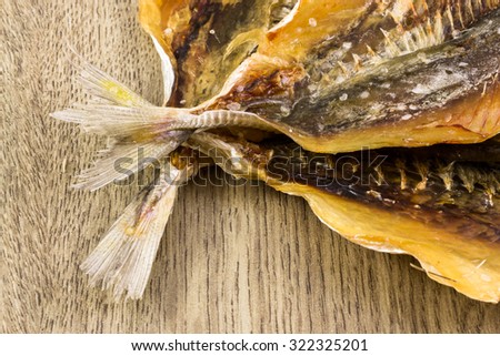 Russian dry salted fish snack for eating as an accompaniment when drinking beer