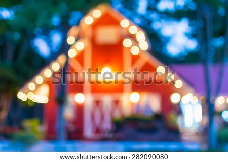 blurred background : Outdoor home at night with bokeh light.