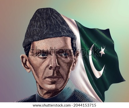 14 august 25 december quaid day 23 march Quaid-e-Azam Muhammad Ali Jinnah background 3D illustration.
