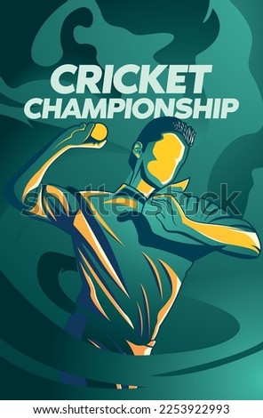 illustration of bowler playing cricket. bowler In Playing Action On Abstract vector
