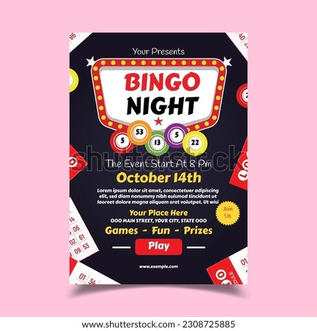 Vector Illustration of Bingo Night Flyer Poster