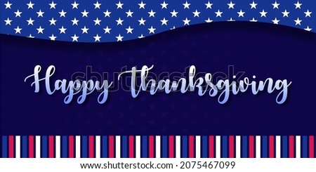 Happy Thanksgivingbanner with US fag Patterns