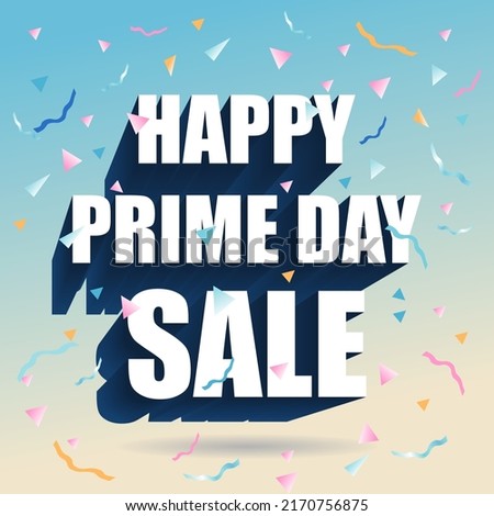 Sale Prime day sale. Banner with flying confetti pieces and typography.  ストックフォト © 