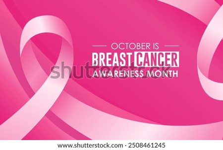 Breast Cancer Awareness Month. Pink October. Breast cancer awareness month is observed every year in October. Breast cancer awareness month with ribbon and typography banner design on pink background.