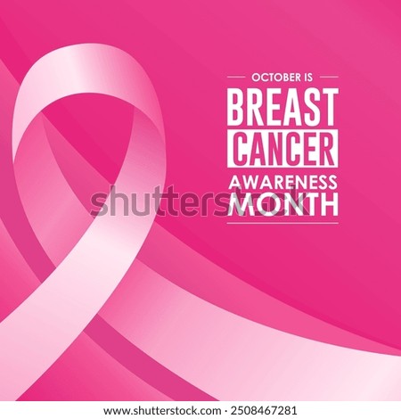 Breast Cancer Awareness Month. Pink October. Breast cancer awareness month is observed every year in October. Breast cancer awareness month with ribbon and typography banner design on pink background.