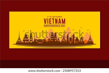 Happy Vietnam Independence Day September 2th Celebration Vector Design Illustration. Vietnam's 79th anniversary. Template for Poster, Banner, Greeting Card