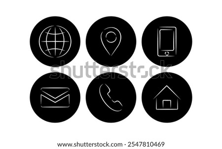 Collection of Connect Icons.Contact us icon set.Contact and Communication Icons.Set of Communication icon.Vector