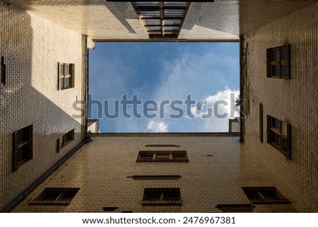 Similar – Image, Stock Photo Backyard Berlin Upward