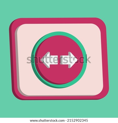 3D arrow left and right icon button vector pink background, best for property design images, editable colors, popular vector