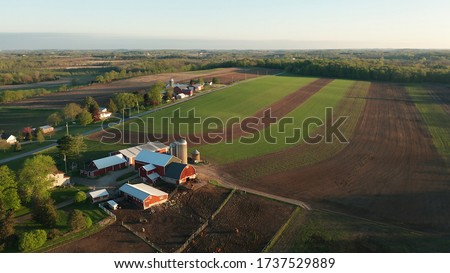 Similar – Image, Stock Photo Rural Wisconsin Farm with Cows in the Field