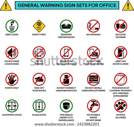 General Warning Sign Sets for Office