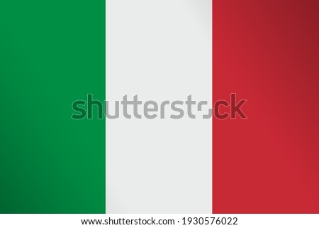 Flag of Italy, in correct size, proportions and colors. Vector illustration. Italian Republic. Tricolour featuring three equally sized vertical pales of green, white and red