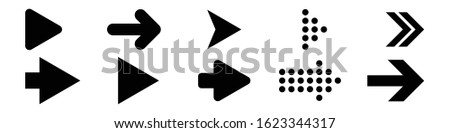 simple black arrows set. stock vector