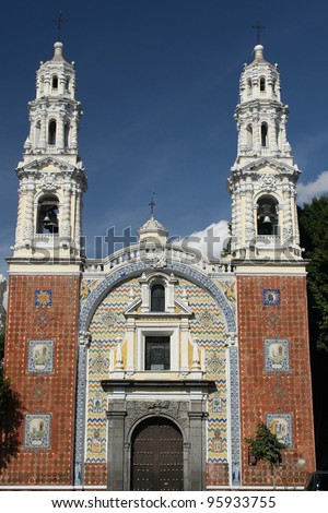 Cathedral church in Pueblo, Mexico