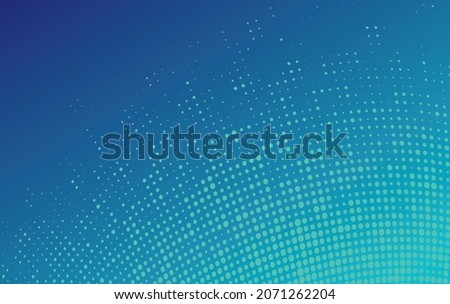 Light blue dots on blue background. Curved reticulate or dotted texture. Dotted template for ​tecnology or business concept. Foto stock © 