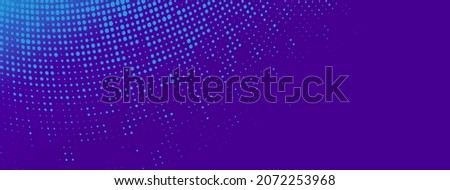 Turquoise dots on purple banner. Curved reticulate or dotted texture. Dotted template for ​tecnology or business concept. Foto stock © 