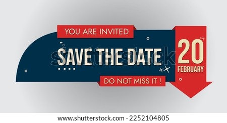 Save The Date. Speech Bubble, Banner, Paper, Label Template. Vector Stock Illustration