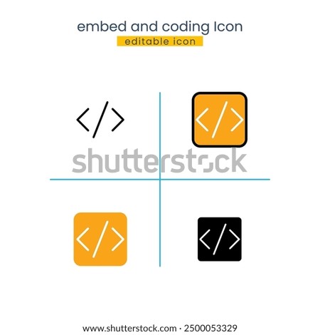 embed and coding application computer Icon