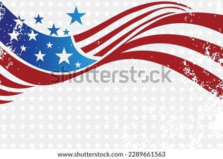 Happy Labor Day Vector greeting card or invitation card. Illustration of an American national holiday with a US flag. eps version 10