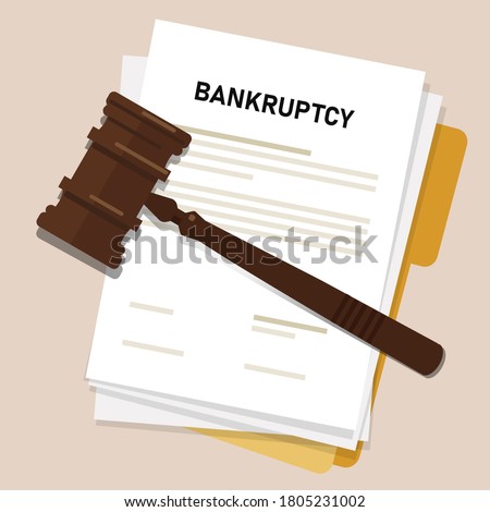 bankruptcy legal law document process company insolvency during crisis recession picture of gavel judge
