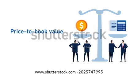 price to book PB ratio ratio compare stock price valuation with company real assets book value or equity Photo stock © 