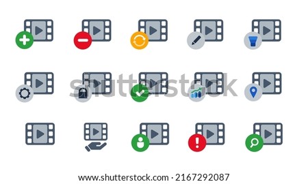 Movie video icon set collection and symbol