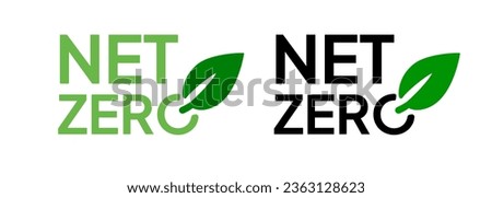 Net zero label stamp design leaves net zero carbon eco stamp symbol 