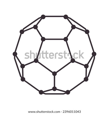 buckyball formula molecule atom hexagonal ball shape concept research chemistry science