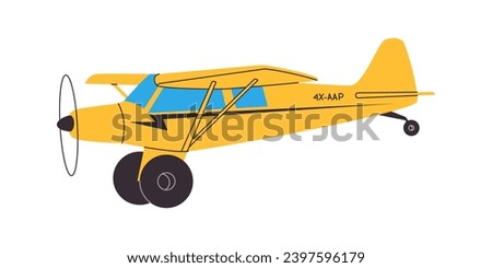 yellow color piper aircraft transportation with propeller and wing old vintage plane for airshow impressive