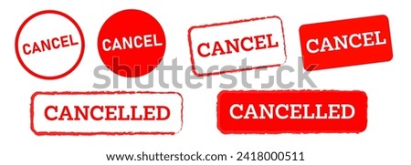 cancelled stamp label sticker circle and square sign annulment rejected ban symbol