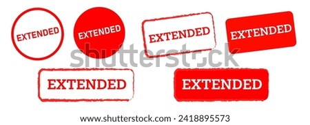 extended stamp label red color square and circle rubber sign deadline period license extend