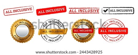 all inclusive rectangle circle stamp and seal badge label sticker sign for service customer