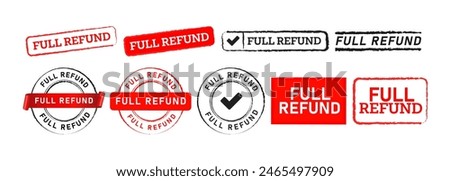 square and circle rubber stamp label sticker for return money refinance back