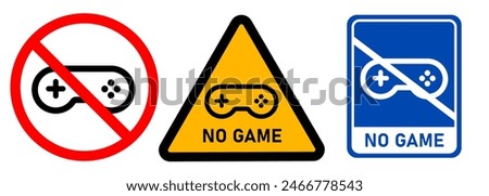 No game allowed gaming restriction not allowed playing emblem sign rules sticker