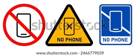 No phone allowed prohibition cell phone communication emblem restriction forbidden area symbol