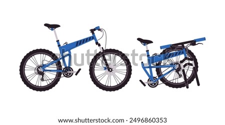 Image, Stock Photo Foldable bike by the ocean at sunset