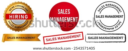 Sales management finance target work job promotion market strategy idea manage business product service stamp colorful badge emblem sticker label watermark design icon set collection