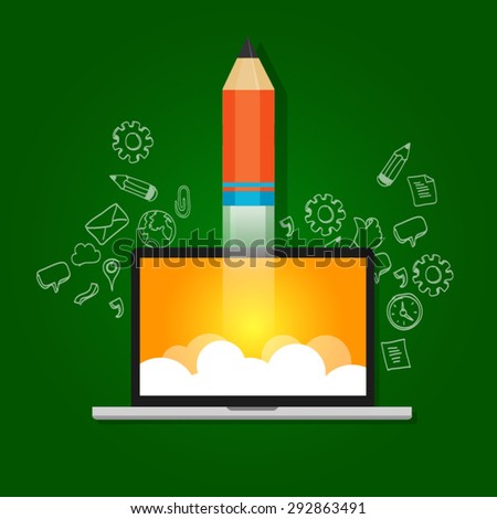 idea startup technology launching take off education pencil