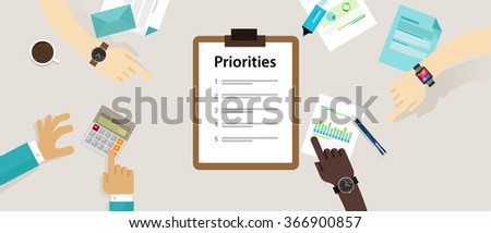 priorities priority concept vector illustration