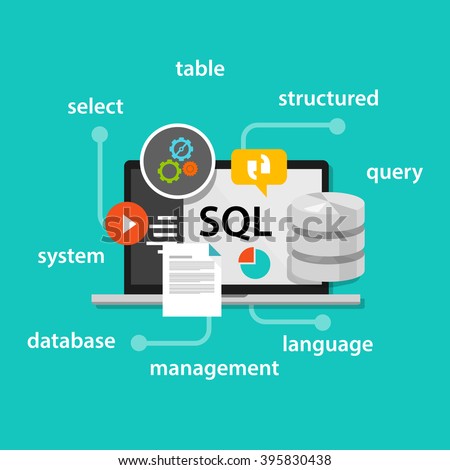 sql structured query language database symbol vector illustration concept
